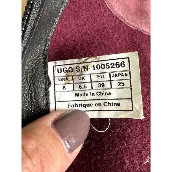 Ugg Black Wedge Knee High Waterproof Suede Boots Women's Size 8 - Picture 10 of 11